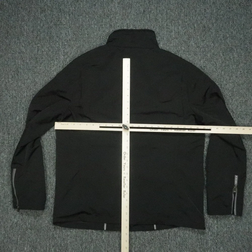 Banana Republic Jacket Mens Large Black‎ ST Nylon Moto Lined Full Zip